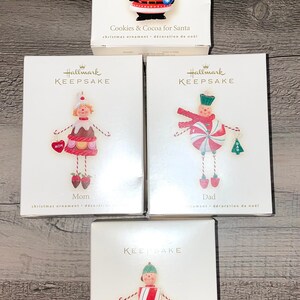 Set of 4 Hallmark Keepsake - Christmas Ornaments - Dad - Mom - Son - Santa Claus - Brand New - Never Opened!