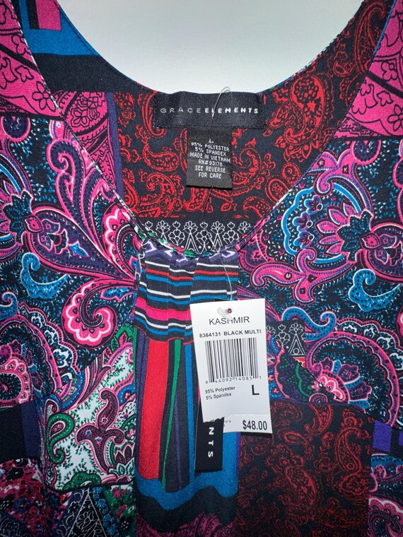 Grace Elements Women’s Size L Patchwork Kashmir P… - image 3