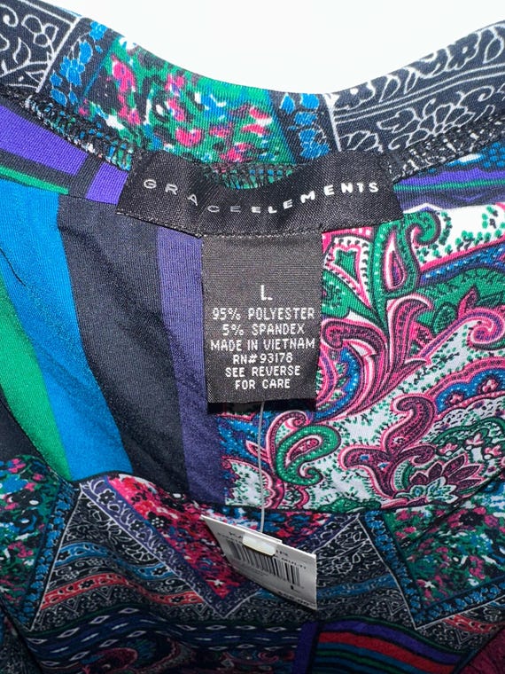 Grace Elements Women’s Size L Patchwork Kashmir P… - image 7