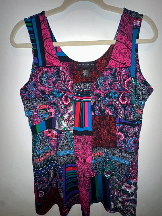 Grace Elements Women’s Size L Patchwork Kashmir P… - image 1