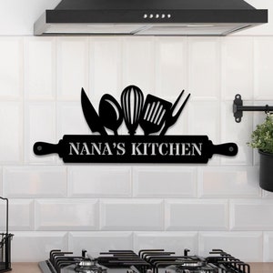 Personalized Nana&#39;s Kitchen Metal Sign: Custom Kitchen Decor