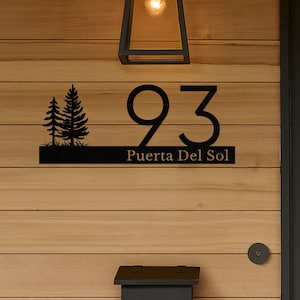 Custom Metal House Numbers: Modern Mountain Address Sign