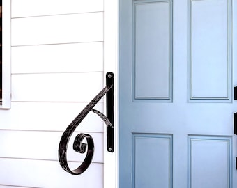 Wrought Iron Stair Handrail: 1-2 Step Steel Grab Rail - Garden & Home Safety