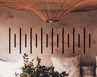 Stripes Metal Wall Art: Modern Minimalist Line Set Sign