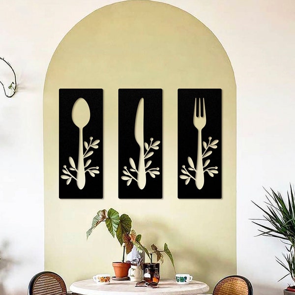 Black Metal Kitchen Wall Art - Etsy