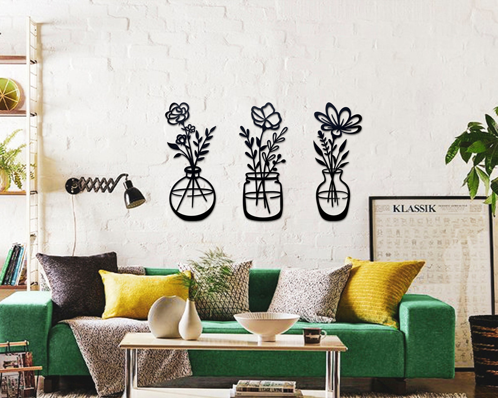 Flower in Vase Metal Wall Art Spring Flower Wall Decor 3 Etsy