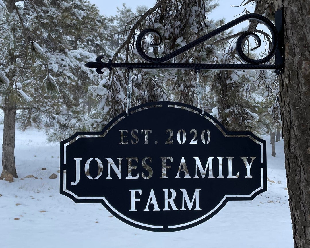 Custom Farmhouse Wall Decor, Hanging Farm Sign, Outdoor Garden Decor