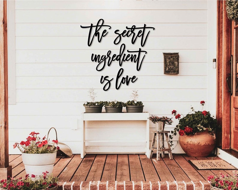 The Secret Ingredient is Love Metal Wall Art Dining Room Etsy