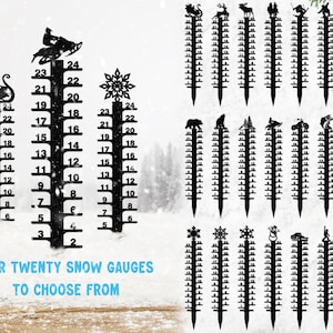 24" Snow Gauge, Metal Snow Depth Marker Stake, Snow Ruler, Snow stick, Weatherman, Snowfall Gauge, Snow Meter for Climber, Christmas Gift
