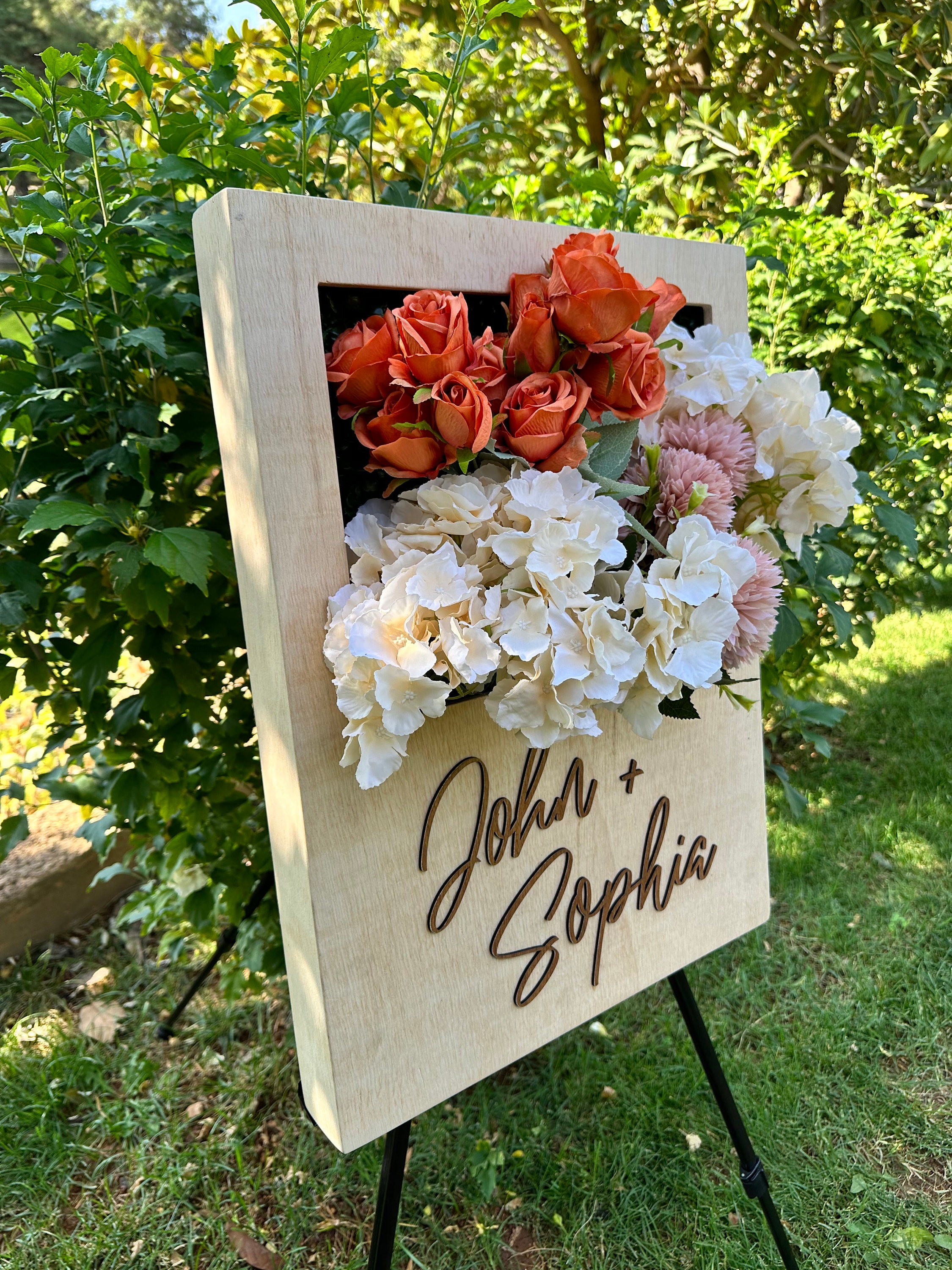 Custom 3D Wedding Welcome Sign With Floral Box - Etsy
