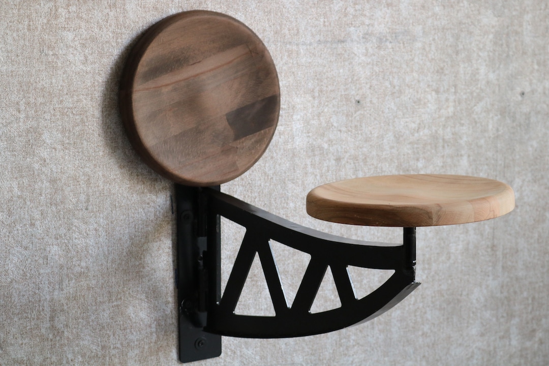 Metal Wall Mounted Stool, Swivel Away Bar Stool, Kitchen Swivel Stool