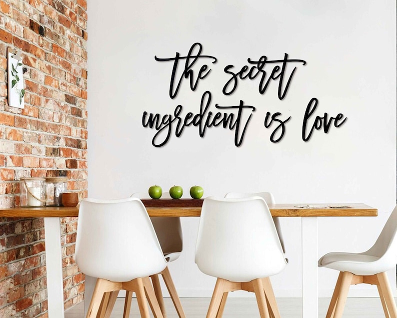 The Secret Ingredient is Love Metal Wall Art Dining Room Etsy