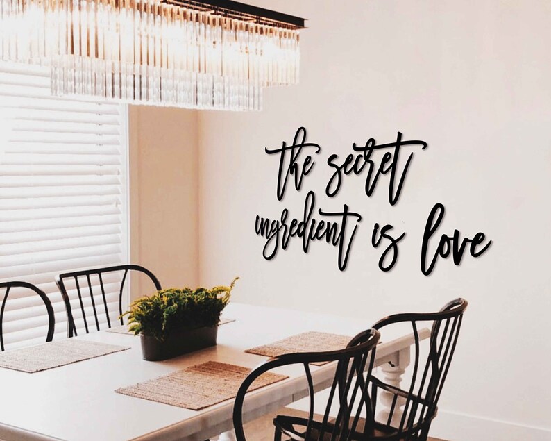 The Secret Ingredient is Love Metal Wall Art Dining Room Etsy