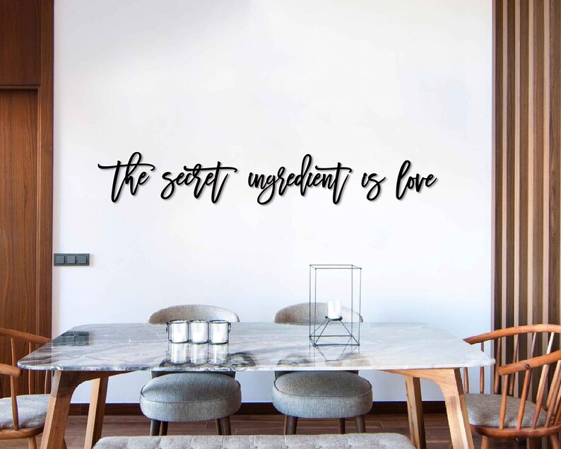 The Secret Ingredient is Love Metal Wall Art Dining Room Etsy