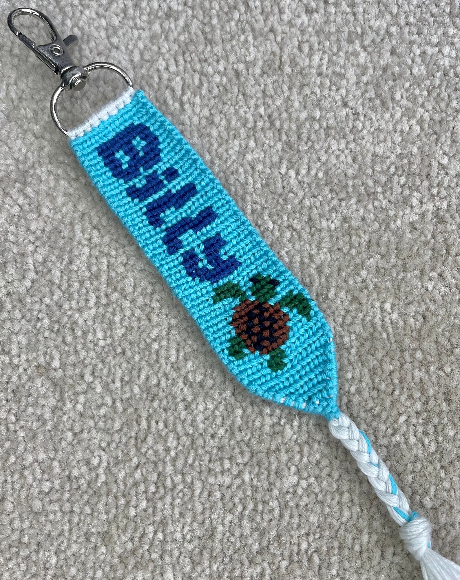 Personalised Friendship Bracelet Knotted Keyring Keychain Etsy