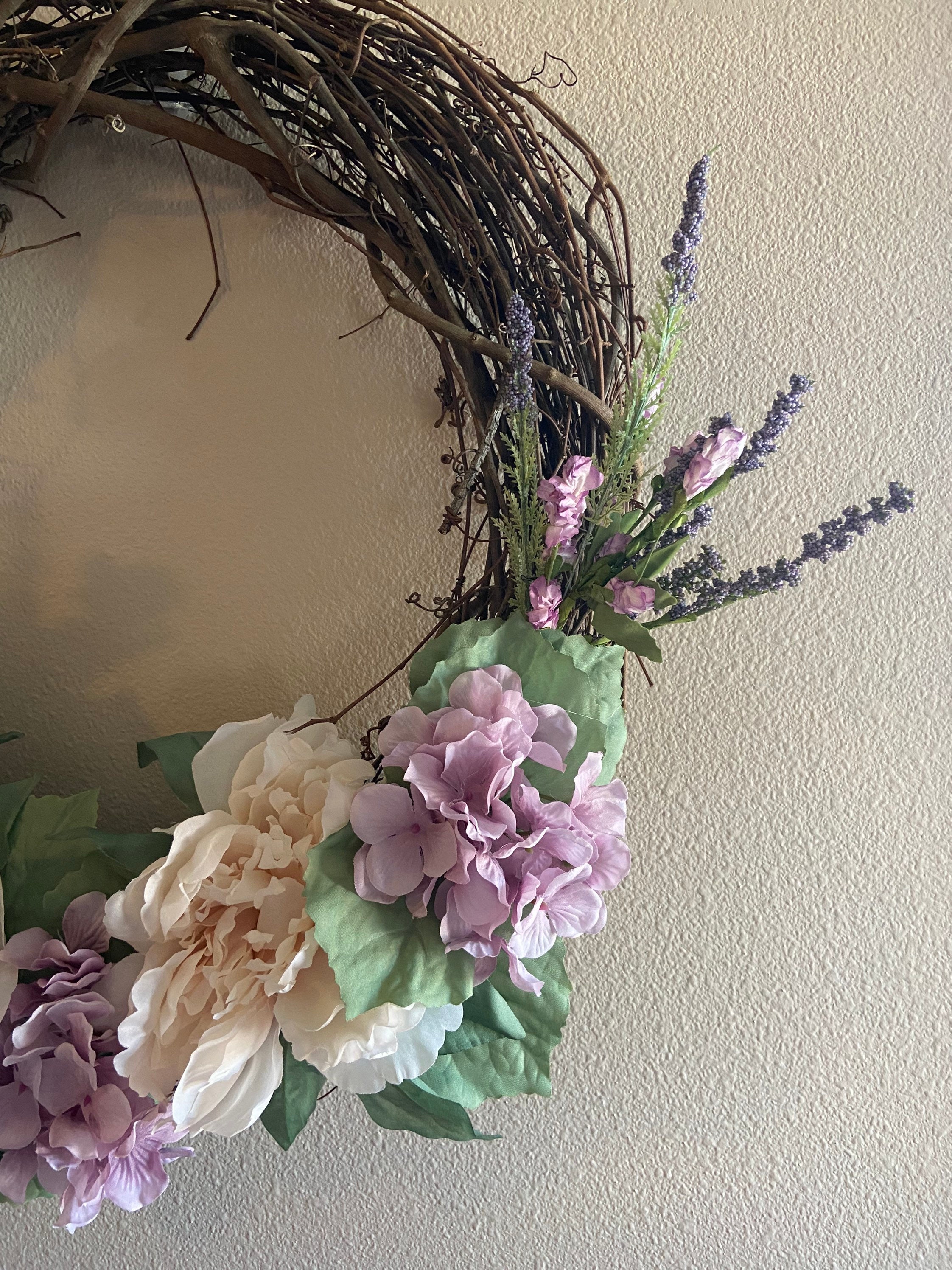 18 grapevine wreath with flowers Etsy