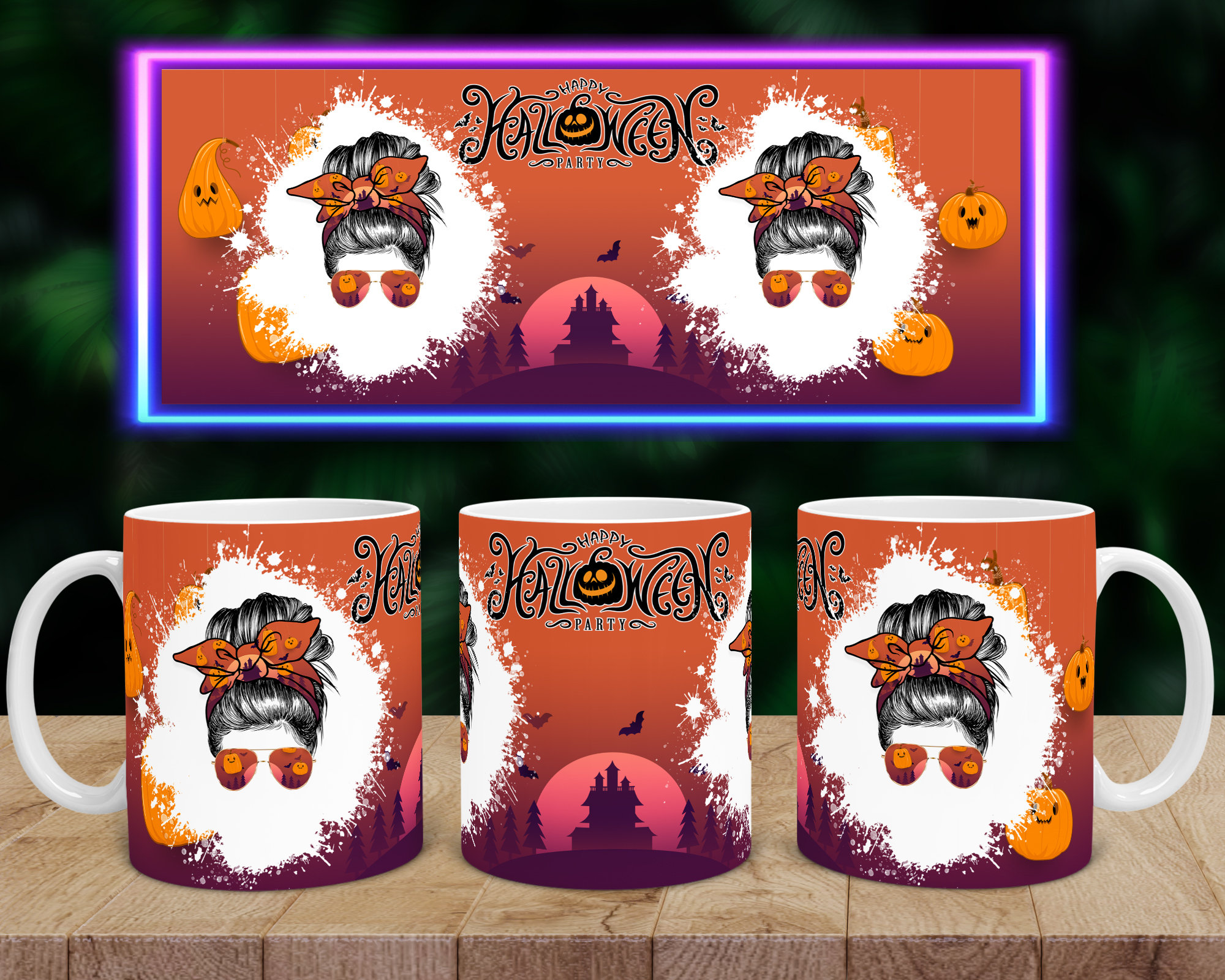 Halloween mug 11oz Mug Sublimation Designs Custom Coffee mug Etsy