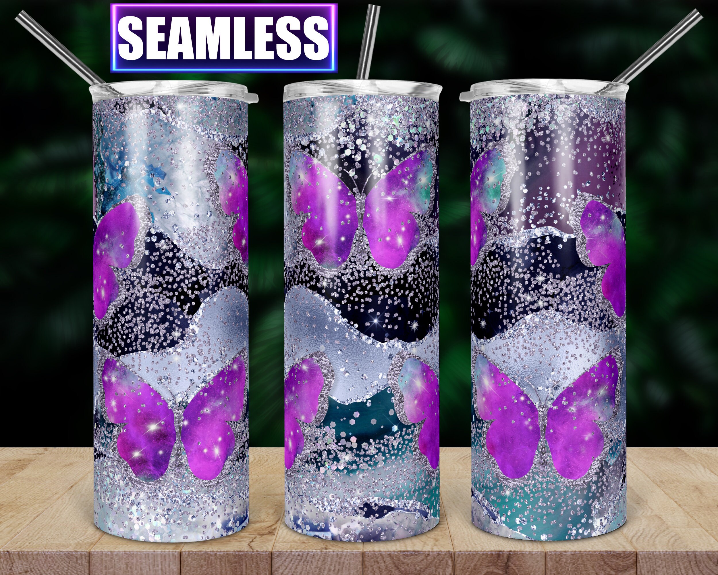 20 Oz Skinny Tumbler Sublimation Designs Glitter Bling Tumbler Etsy UK