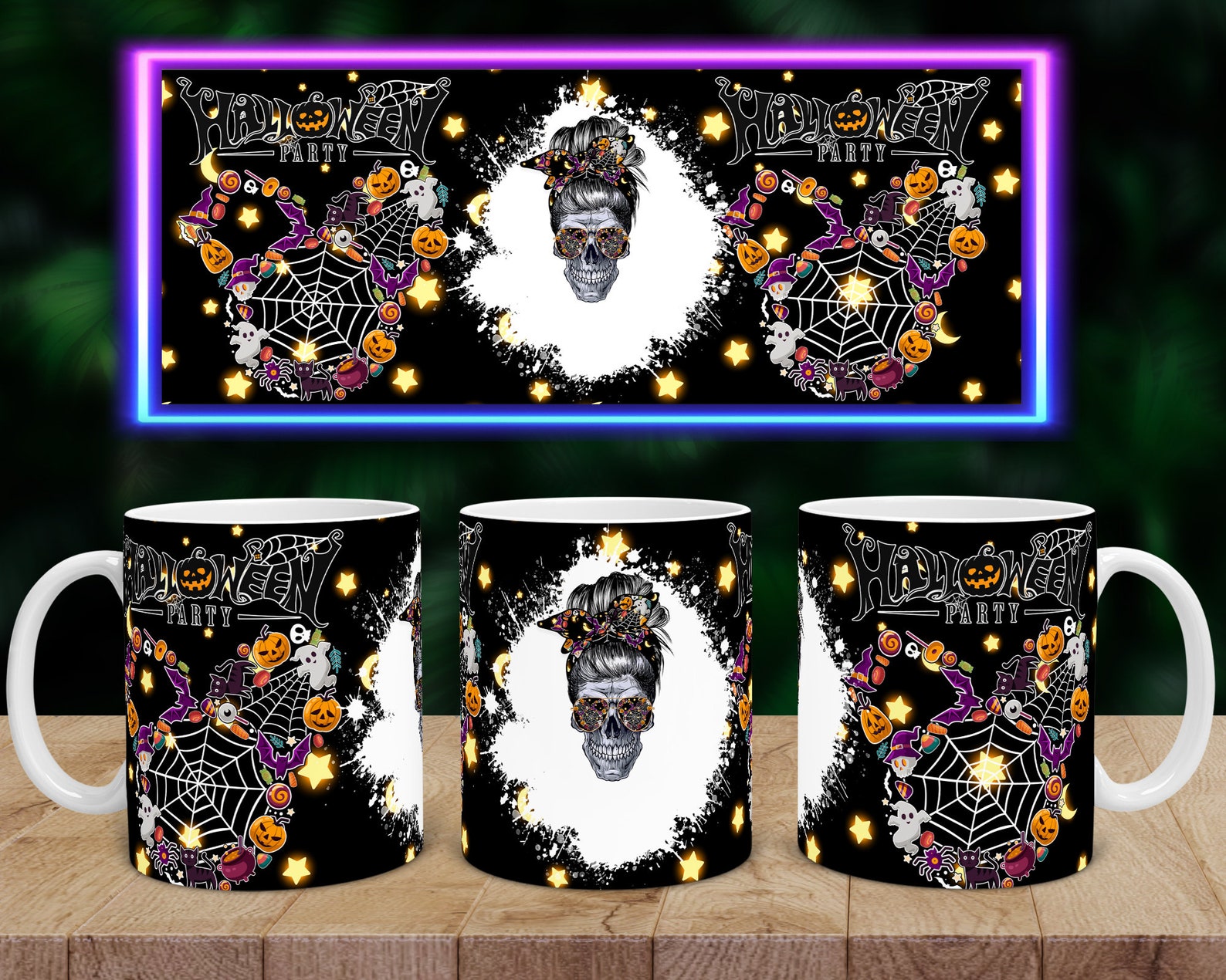 Halloween Mug 11oz Mug Sublimation Designs Custom Coffee Mug Etsy