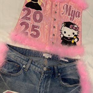 Custom Senior Corset – Personalized Graduation Top, Class of 2026, Handmade Bling Corset