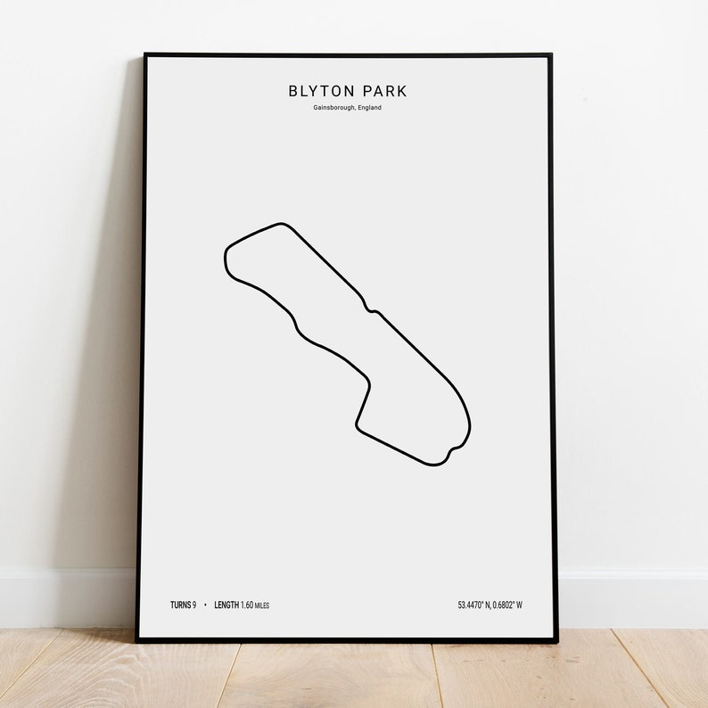 Printable Race Track Blyton Park Poster - Art Print for Home Decor High ...