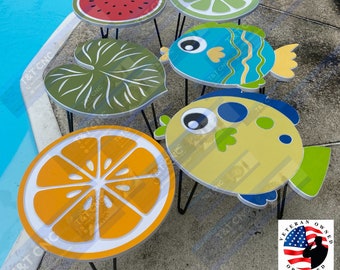 Outdoor Tables  Patio Tables Weatherproof  Furniture  Side Table Pool Party Decor