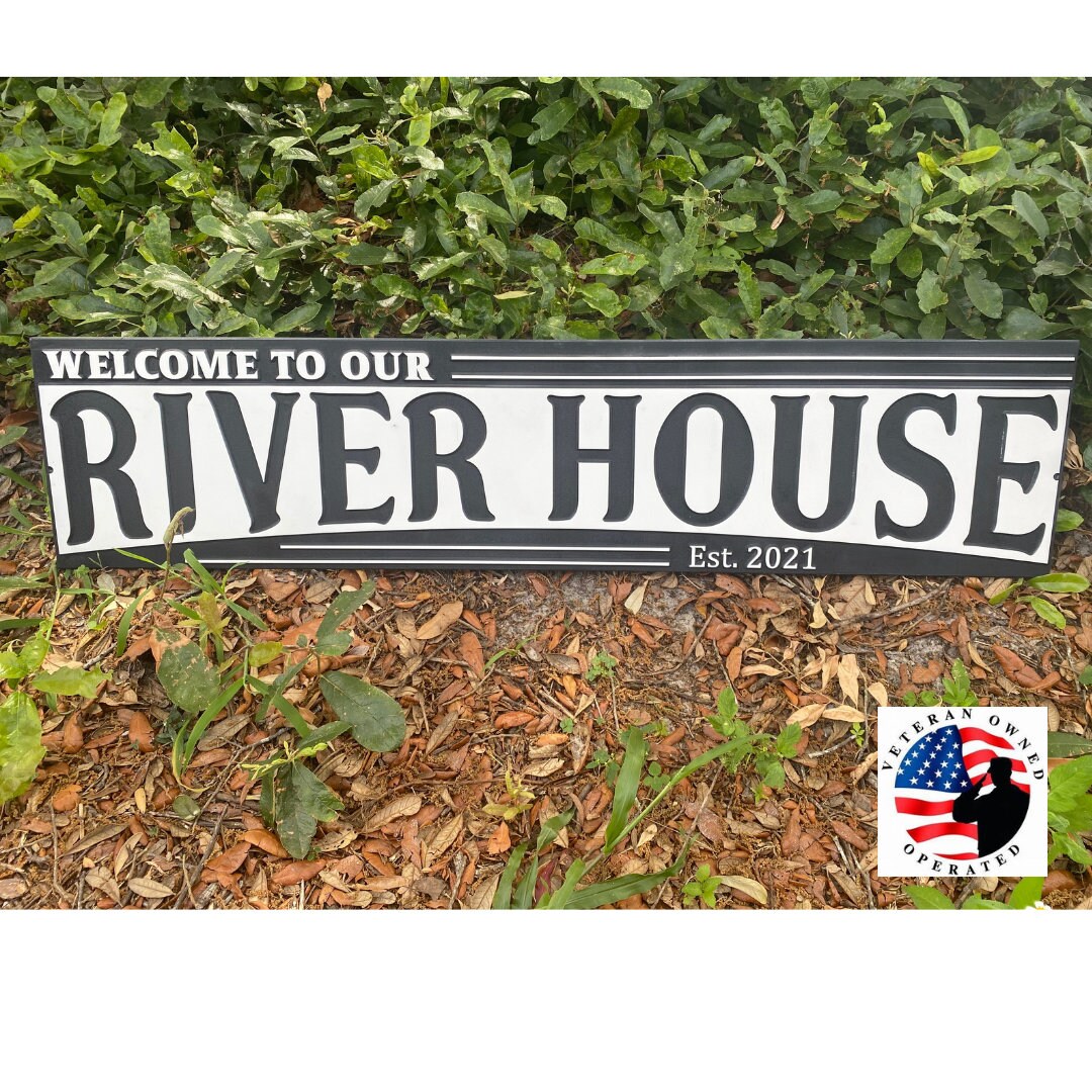 Personalized 100 PVC 47 Carved River House Sign Outdoor Lake Sign