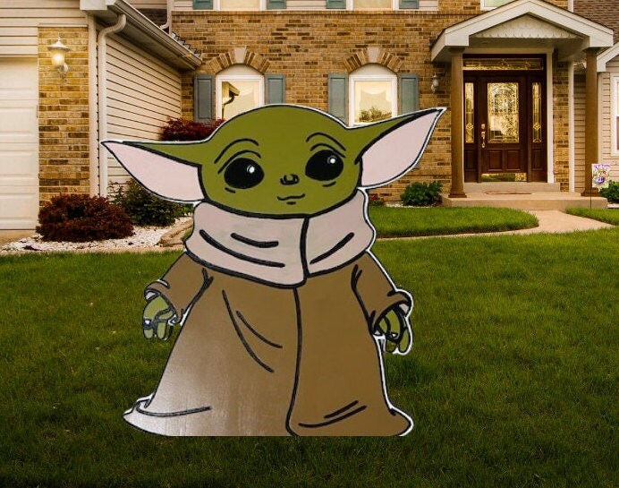 2 FT Tall Baby Yoda Inspired Yard Art Mandalorian Character Etsy