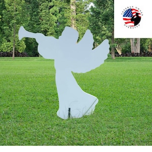 Nativity Angel with Trumpet Durable All Weather  PVC Plastic Available in Two Sizes