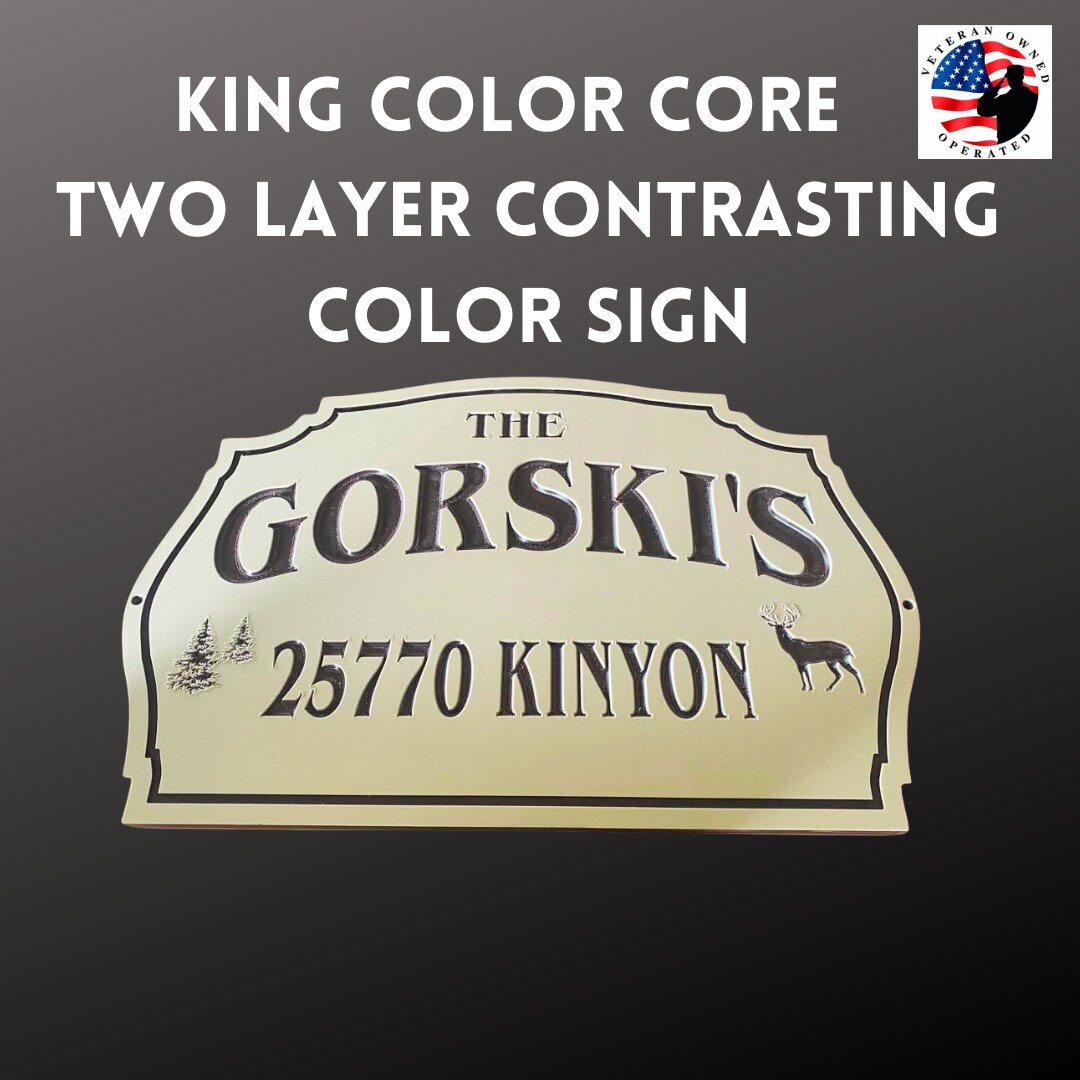 Custom Carved Address Sign Weatherproof King Color Core Material ...
