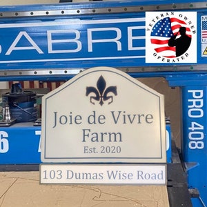 Custom Hanging Address Sign 30&quot; x 24&quot;  with Address Bar Available Single or Double-sided   Outdoor Weatherproof PVC Sign