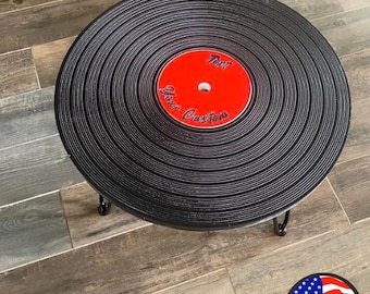 Personalized Vinyl Record LP Themed Table Weatherproof PVC Indoor Outdoor Table