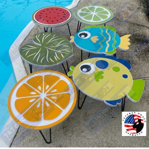 Outdoor Poly Tables Weatherproof Pool Decor  Custom Side Table