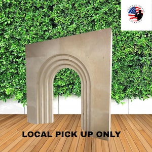 8ft x 8ft 3D Ripple Layered Arch Wall Square Top Birch Wood Local Pickup Only – Lake County, FL Wedding & Event Backdrop
