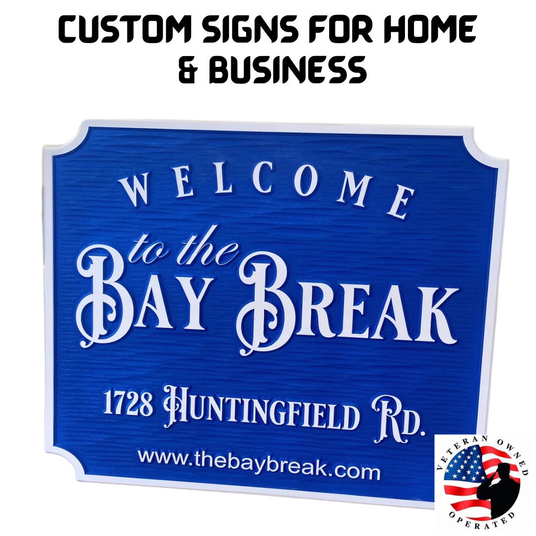 Personalized 100 PVC Custom Carved Outdoor Sign House Address Sign