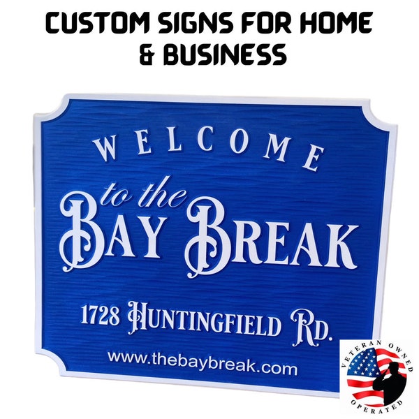Personalized 100% PVC  Custom Carved  Outdoor Sign House Address Sign Carved Outdoor Sign All Weather Signs For Your Home or Business
