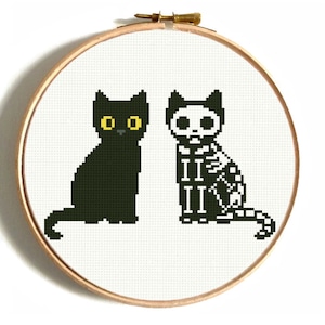 Cat Cross Stitch Pattern PDF, Funny Cross Stitch, Funny black cat cross stitch, Modern Cross Stitch