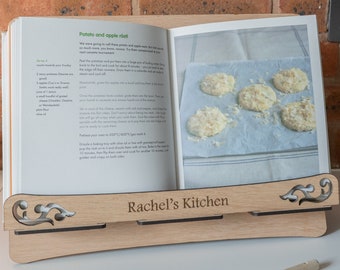 Traditional Cut-Out Cook Book Stand - Great for Father&#39;s Day/Birthday Gift/Present For Him Personalised Name
