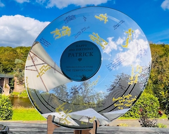 Wedding Record Alternative Guestbook- Silver First Dance Special Song Couple&#39;s Guest Book Board- Album Band Music Theme Lovesong LP