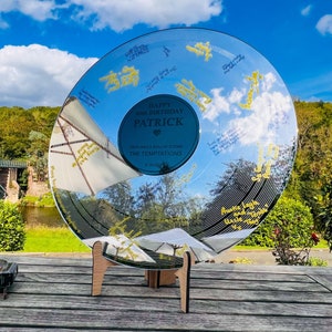 Wedding Record Alternative Guestbook- Silver First Dance Special Song Couple&#39;s Guest Book Board- Album Band Music Theme Lovesong LP