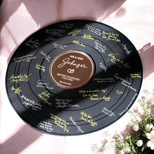 Wedding Record Alternative Guestbook - First Dance Special Song Couple&#39;s Guest Book for Wedding guests - Album Band Music Theme -Lovesong LP