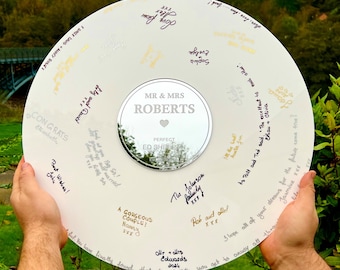 Wedding Record Alternatives Gästebuch - Silber Weiß Erster Tanz Besonderes Lied Paar Gästebuch Bord - Album Band Musik Thema Lovesong LP