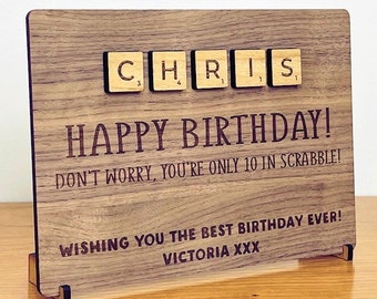 Biglietto Happy Birthday To You in legno personalizzato
