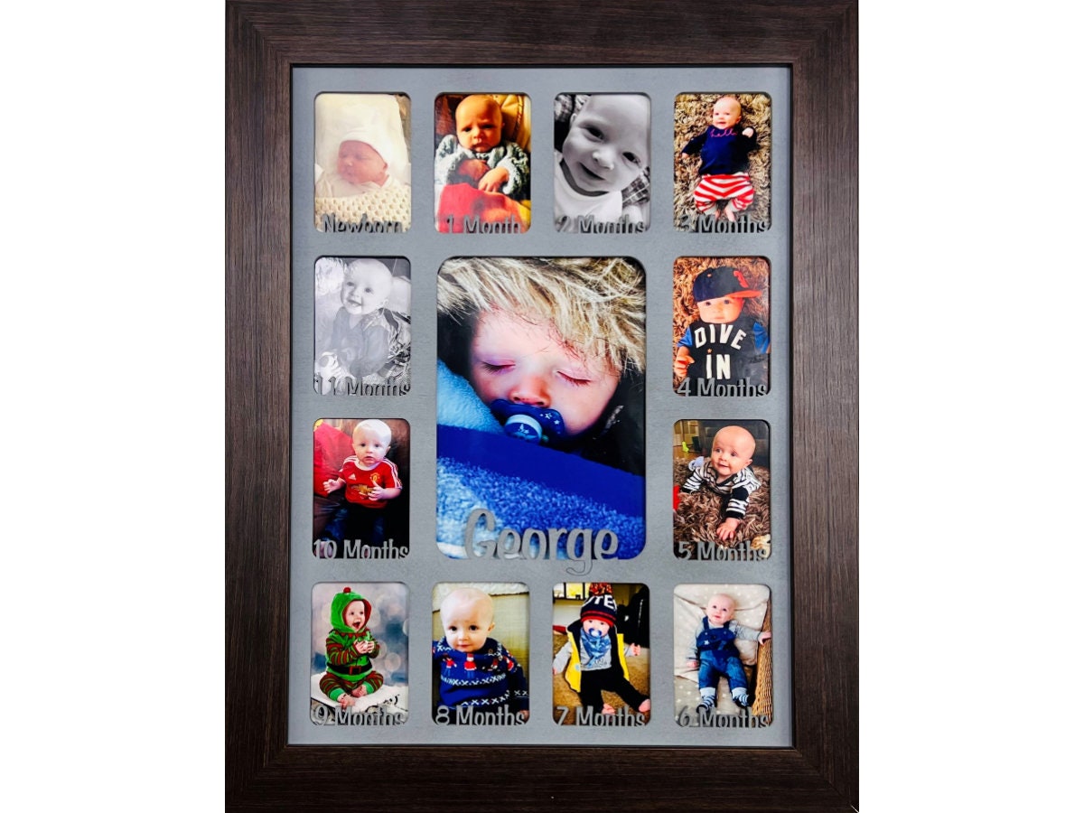 Cornice portafoto personalizzata per neonato 1 anno 1-12 mesi