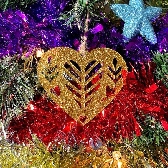 Wooden Heart Christmas Tree Decoration- Beautiful Xmas Ornament in