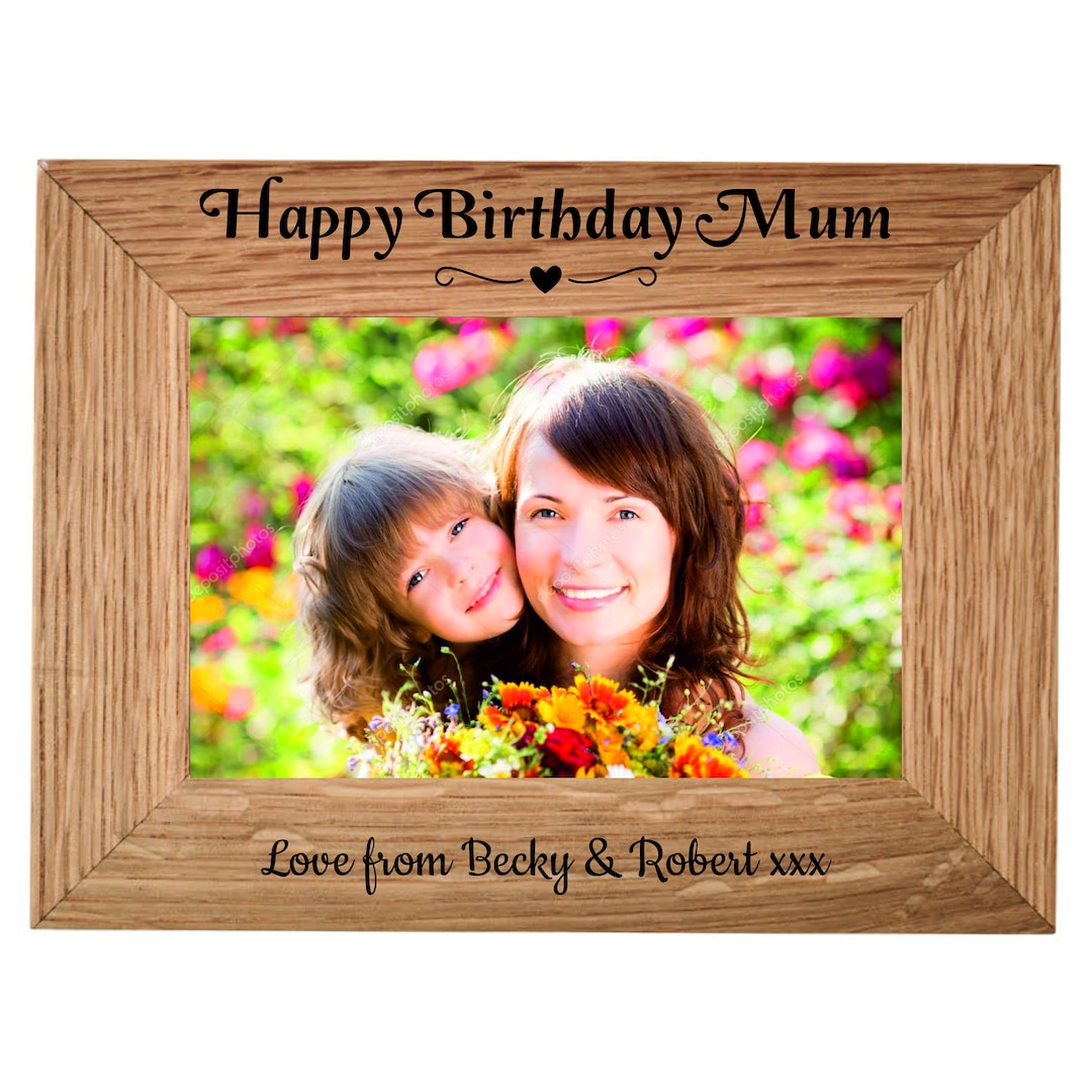 Personalised Engraved Birthday Photo Frame Landscape or Portrait for