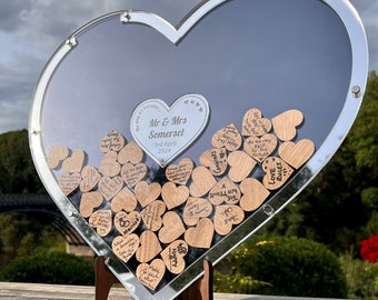 Silver and Black Wedding Guest Book Alternative Names and Heart Guestbook Love Rustic Wedding Decor Wood Guest Book Country Wedding Ideas