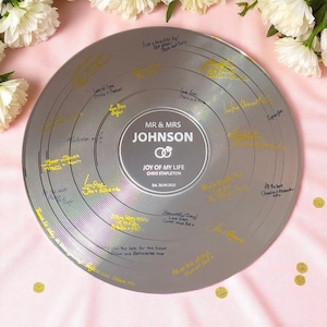 Wedding Guestbook - Alternative Platinum LP Record - Bronze First Dance Special Song Statement Guest Book Board- Album Band Music Theme