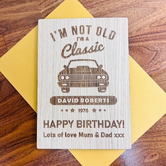 Vintage Birthday Cards For Him - Timeless & Classic Cars - Happy Birthday Card For Dad Husband Uncle Grandad From Son Daughter, Father Birthday Gifts, 5.7 X 5.7 Inch Seasonal Greeting Cards - View #10