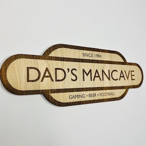 Fully Personalised Wood Engraved Sign Hanging Plaque - Great for Father's day for Grandad/Dad/Grandpa Wood Engraved With Name Gift For Him